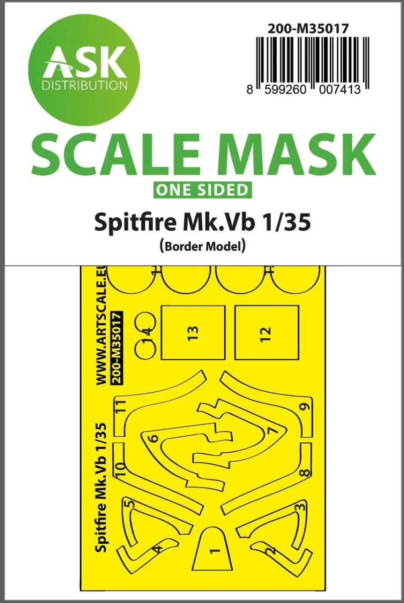 Art Scale 1/35 Art Scale Spitfire Mk.Vb one-sided express fit painting mask for Border Model