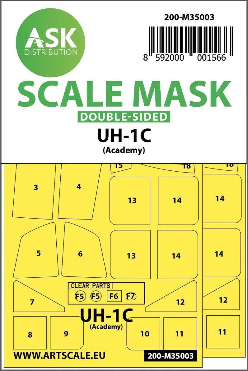 Art Scale 1/35 Art Scale UH-1C double-sided painting mask for Academy