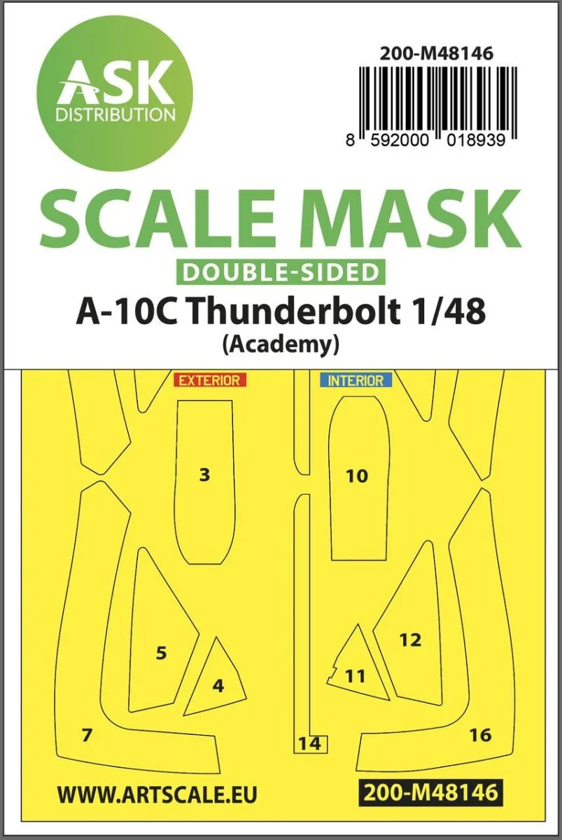 Art Scale 1/48 Art Scale A-10C Thunderbolt double-sided express fit mask for Academy