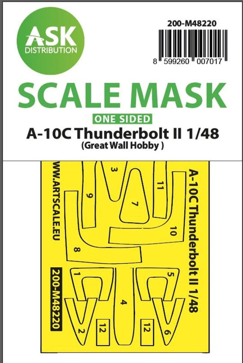 Art Scale 1/48 Art Scale A-10C Thunderbolt II one-sided express fit mask for GWH