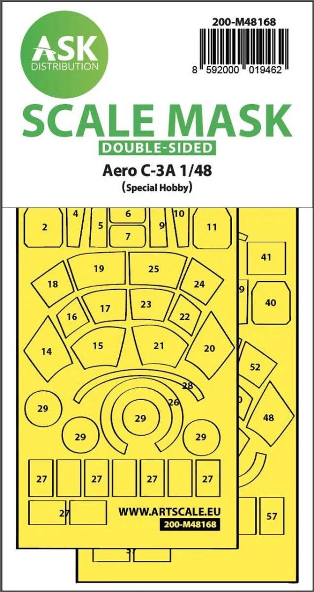 Art Scale 1/48 Art Scale Aero C-3A double-sided express fit mask for Special Hobby