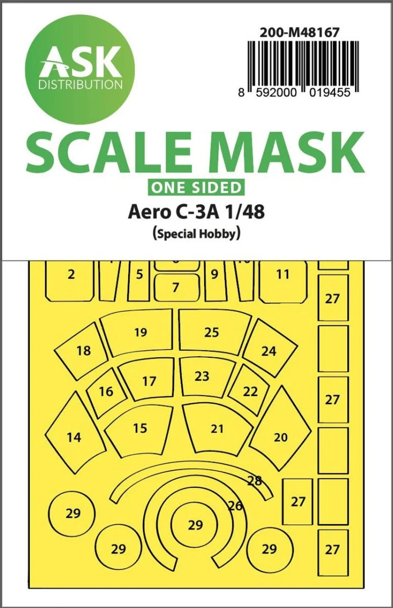 Art Scale 1/48 Art Scale Aero C-3A one-sided express fit mask for Special Hobby