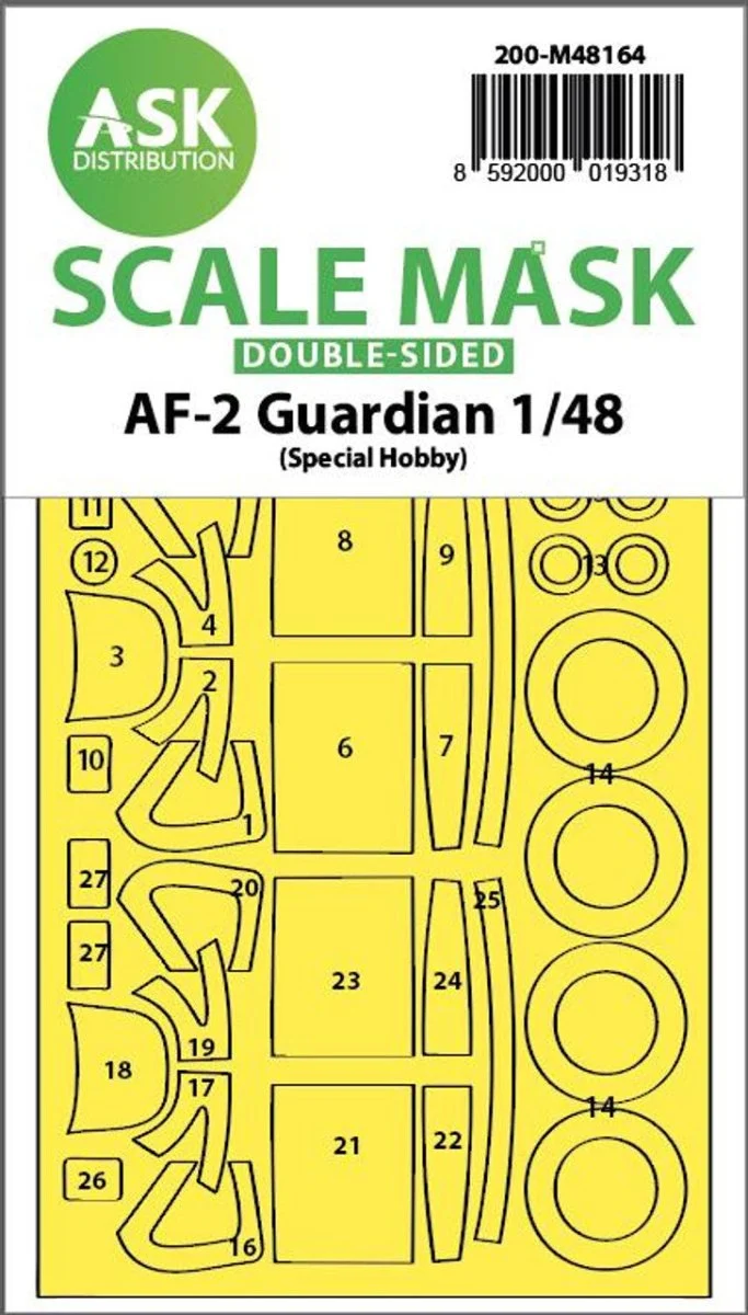 Art Scale 1/48 Art Scale AF-2 Guardian double-sided fit express mask for Special Hobby
