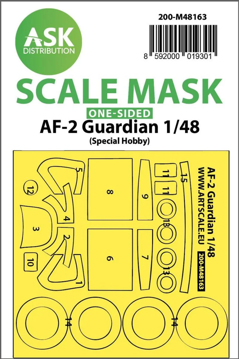 Art Scale 1/48 Art Scale AF-2 Guardian one-sided fit express mask for Special Hobby