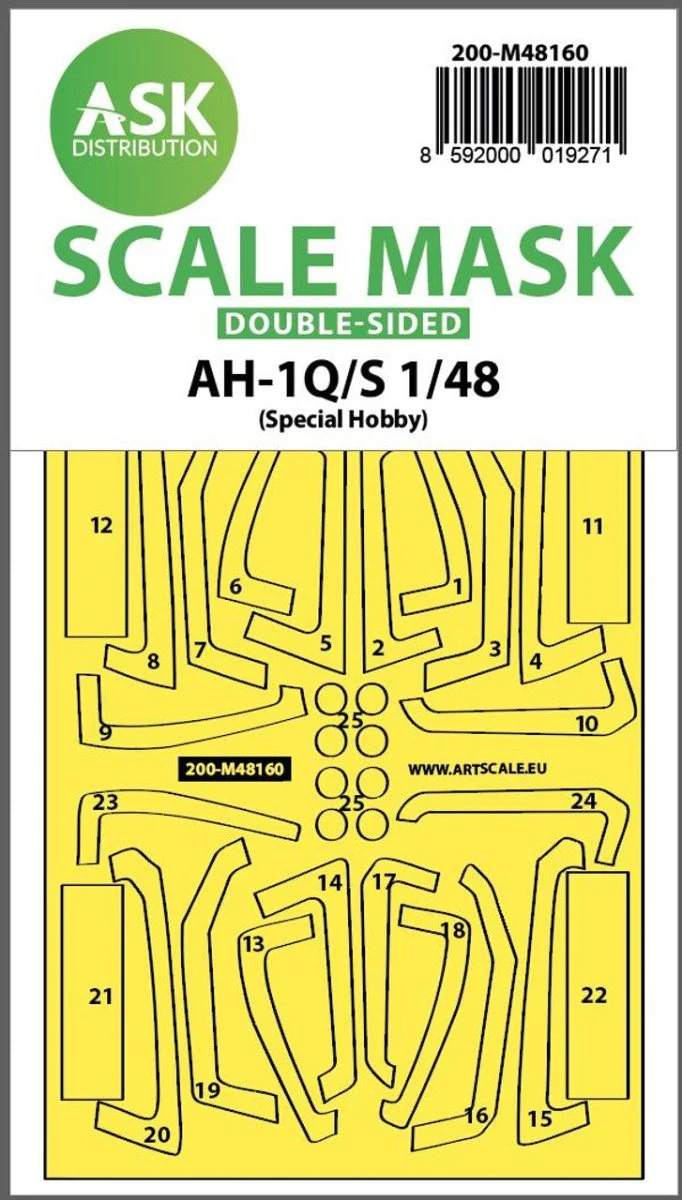 Art Scale 1/48 Art Scale AH-1Q/S Cobra double-sided fit express mask for Special Hobby