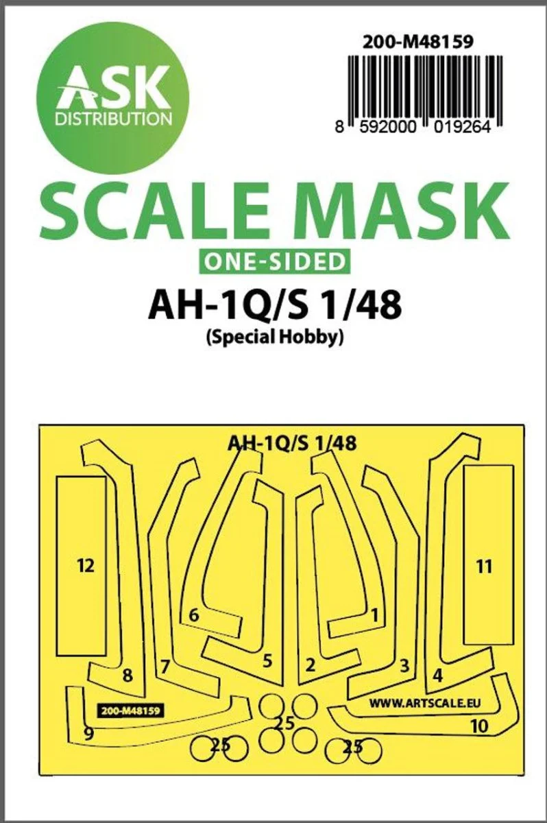 Art Scale 1/48 Art Scale AH-1Q/S Cobra one-sided fit express mask for Special Hobby
