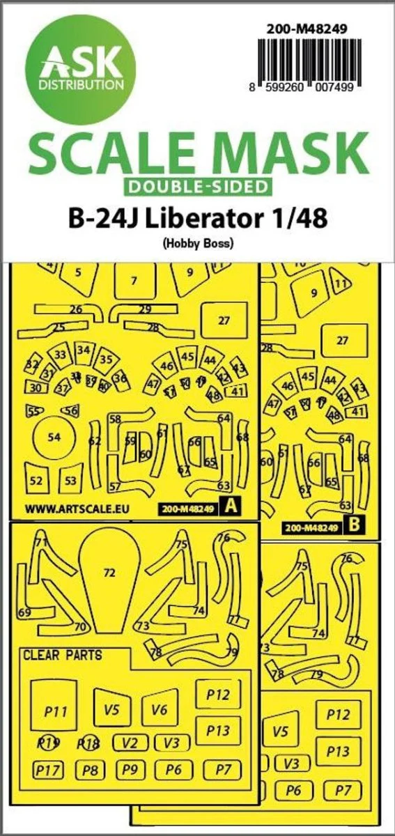 Art Scale 1/48 Art Scale B-24J Liberator double-sided express fit mask