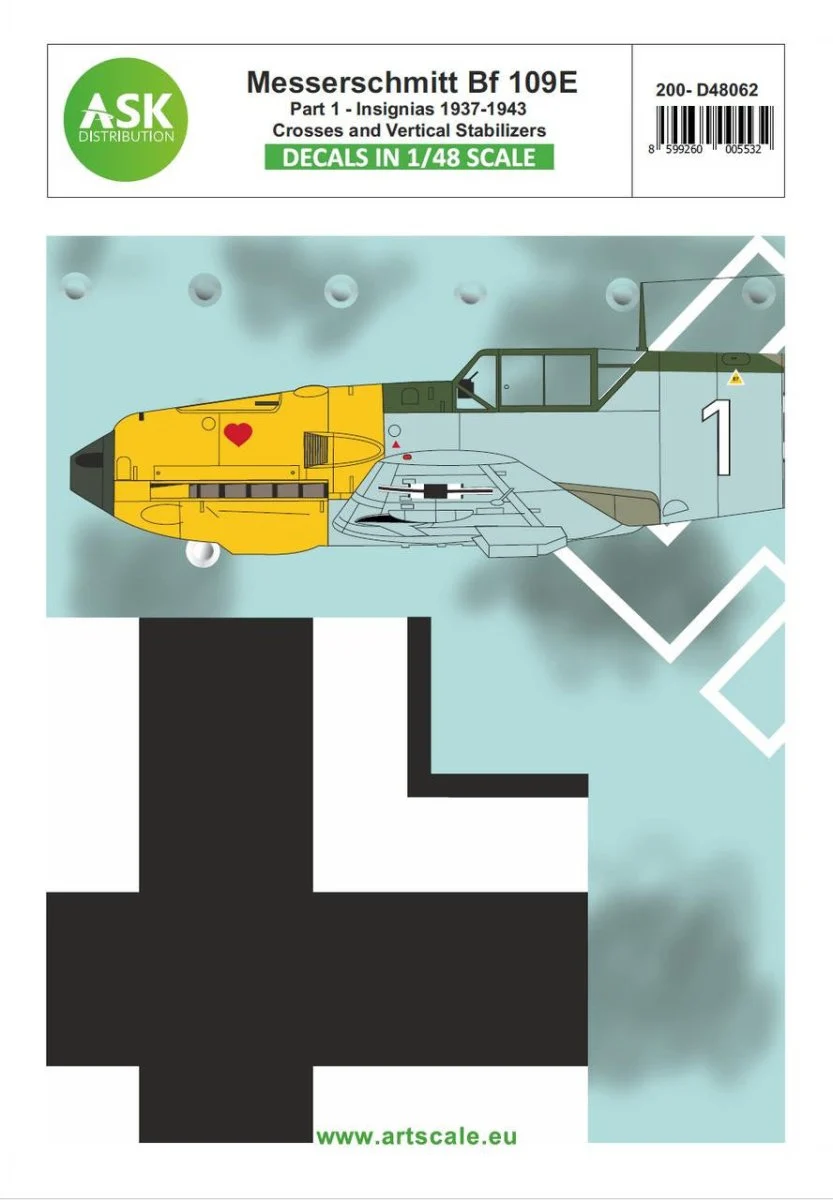 Art Scale 1/48 Art Scale Bf 109E part 1 - Insignias, Crosses and Vertical Stabilizers 1937 - 1943