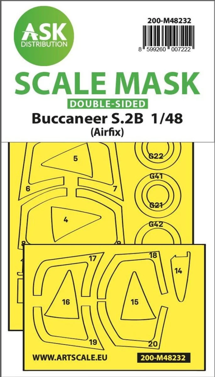 Art Scale 1/48 Art Scale Buccaneer S.2B double-sided express fit mask for Airfix