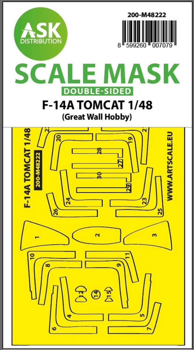 Art Scale 1/48 Art Scale F-14A Tomcat double-sided express fit mask for GWH