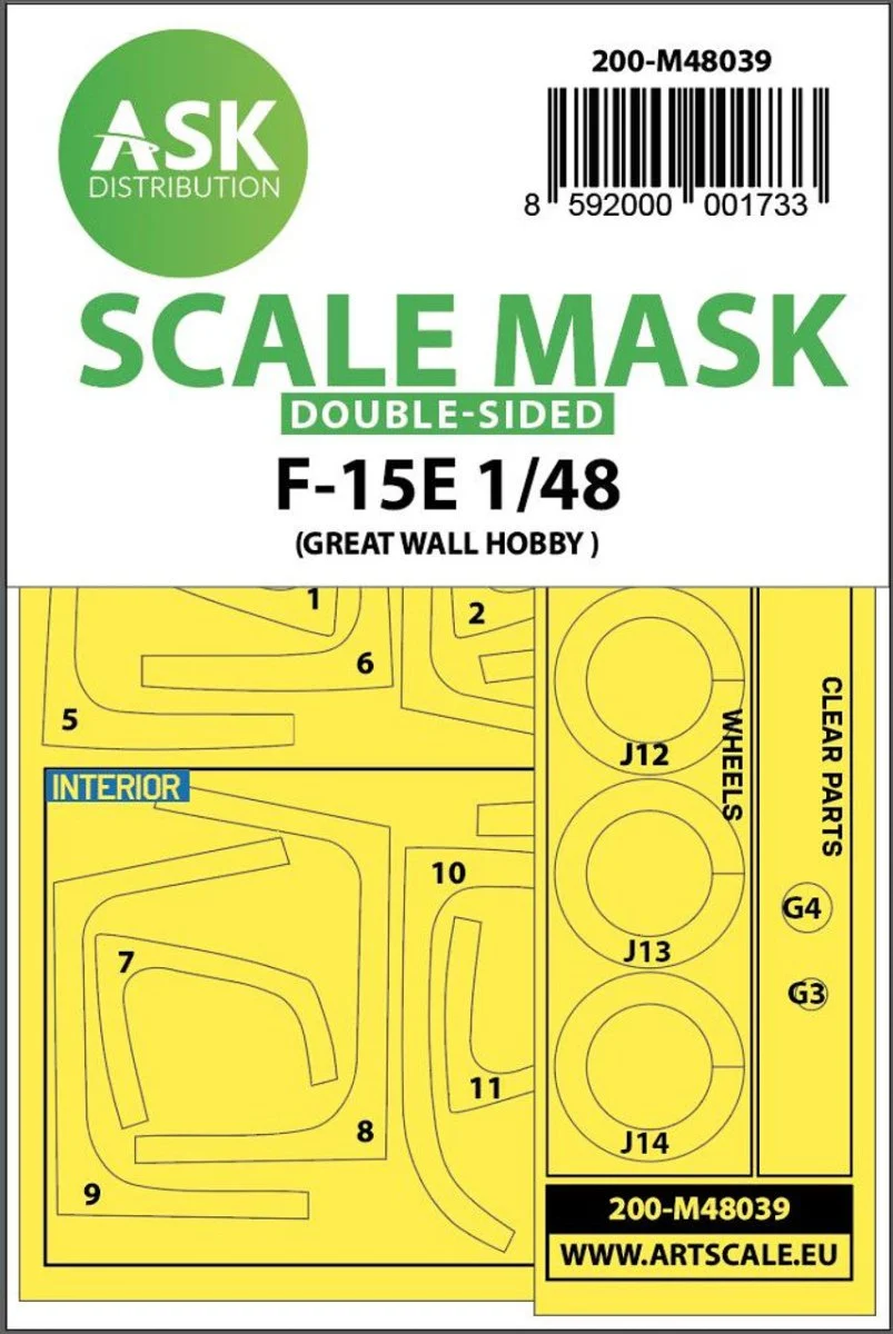 Art Scale 1/48 Art Scale F-15E double-sided painting mask for Great Wall Hobby