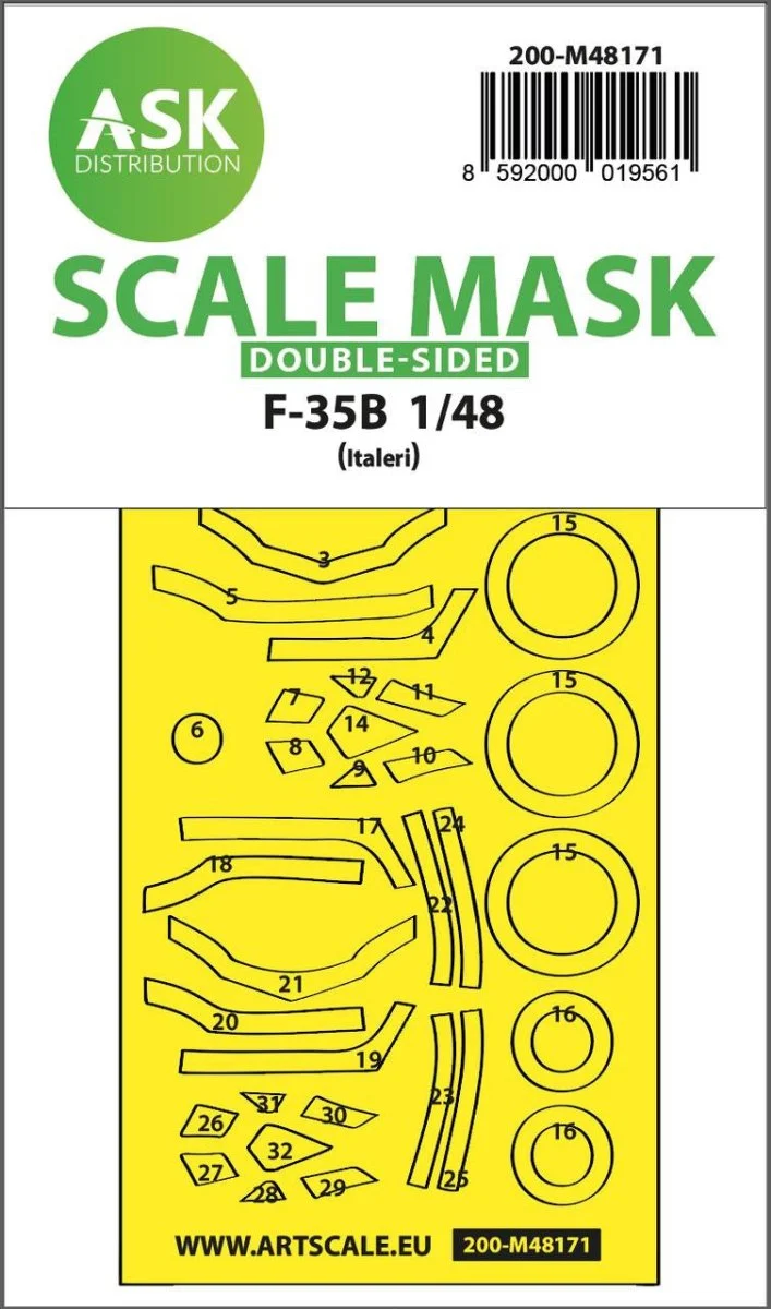 Art Scale 1/48 Art Scale F-35B double-sided express fit mask for Italeri