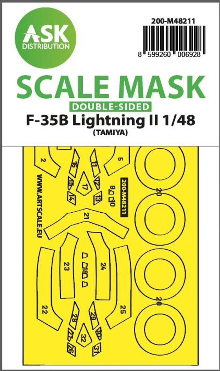 Art Scale 1/48 Art Scale F-35B Lightning II double-sided express fit mask for Tamiya