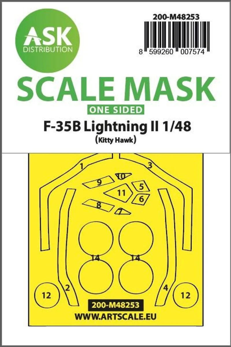 Art Scale 1/48 Art Scale F-35B Lightning II one-sided express fit mask for Kitty Hawk