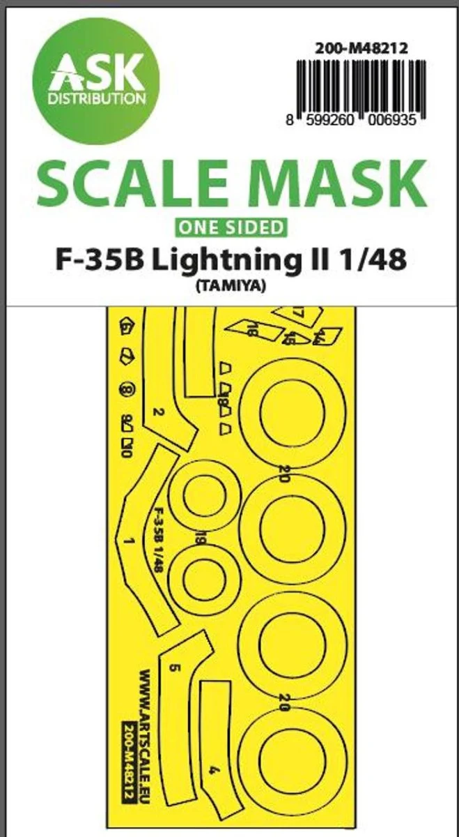 Art Scale 1/48 Art Scale F-35B Lightning II one-sided express fit mask for Tamiya