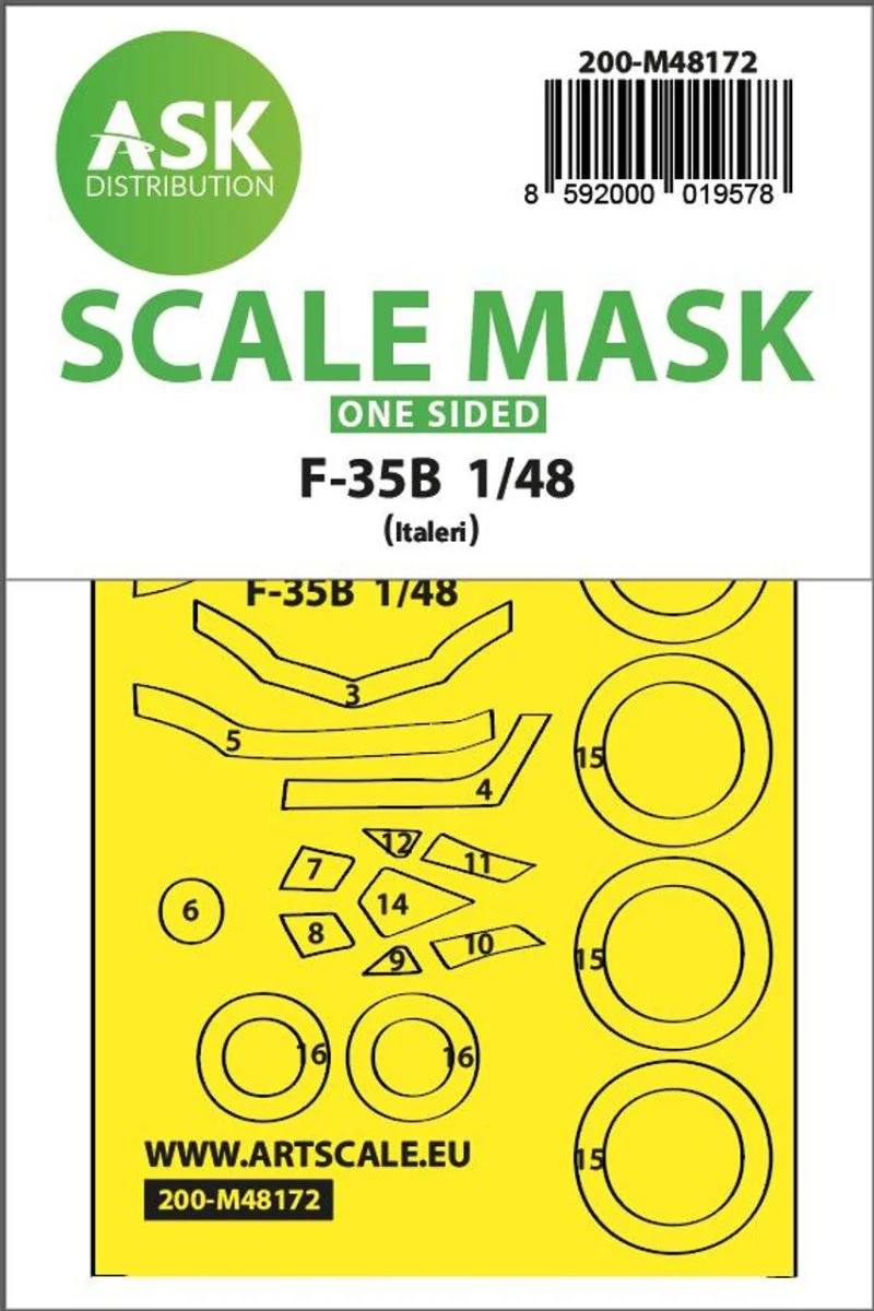 Art Scale 1/48 Art Scale F-35B one-sided express fit mask for Italeri