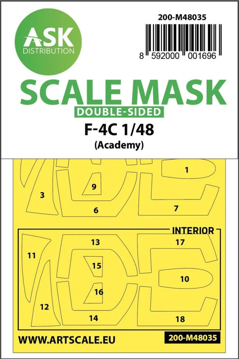 Art Scale 1/48 Art Scale F-4C double-sided painting mask for Academy