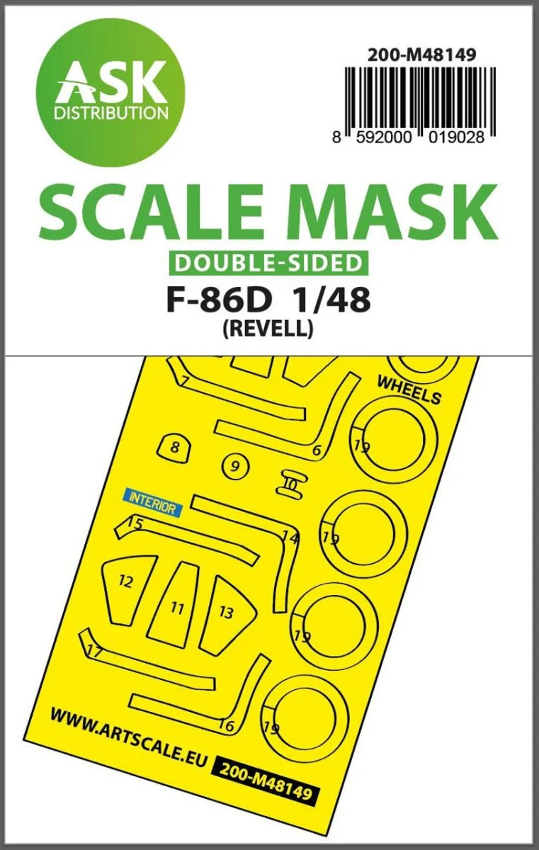 Art Scale 1/48 Art Scale F-86D double-sided express fit mask for Revell