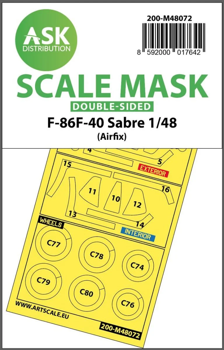 Art Scale 1/48 Art Scale F-86F-40 Sabre double-sided mask for Airfix