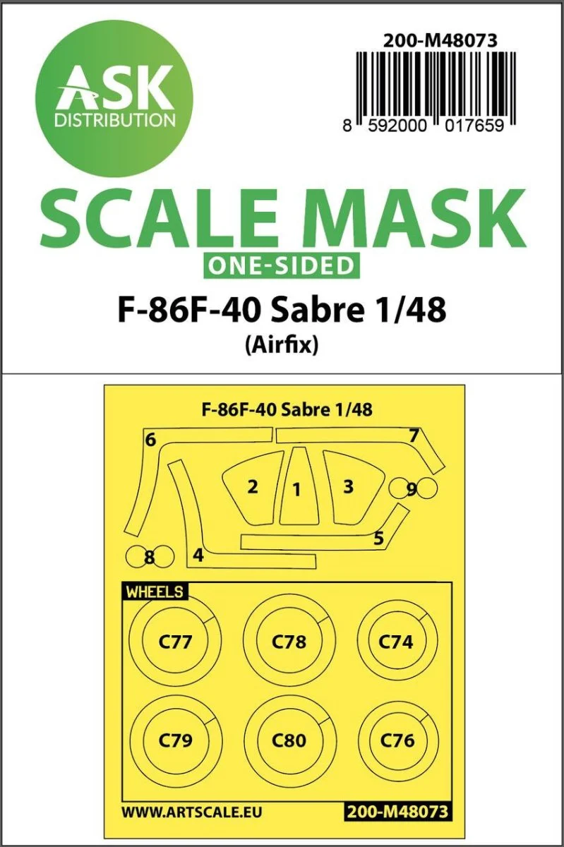 Art Scale 1/48 Art Scale F-86F-40 Sabre one-sided mask for Airfix