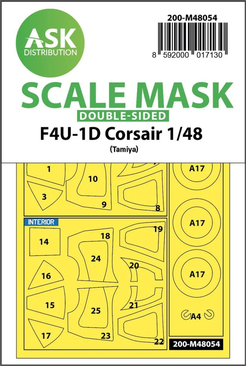 Art Scale 1/48 Art Scale F4U-1D Corsair double-sided express mask for Tamiya