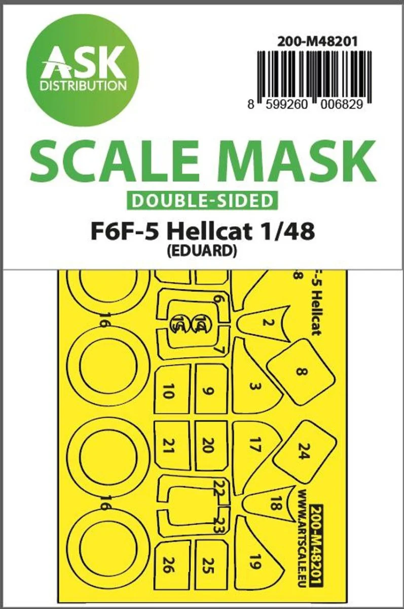 Art Scale 1/48 Art Scale F6F-5 Hellcat double-sided express fit mask for Eduard