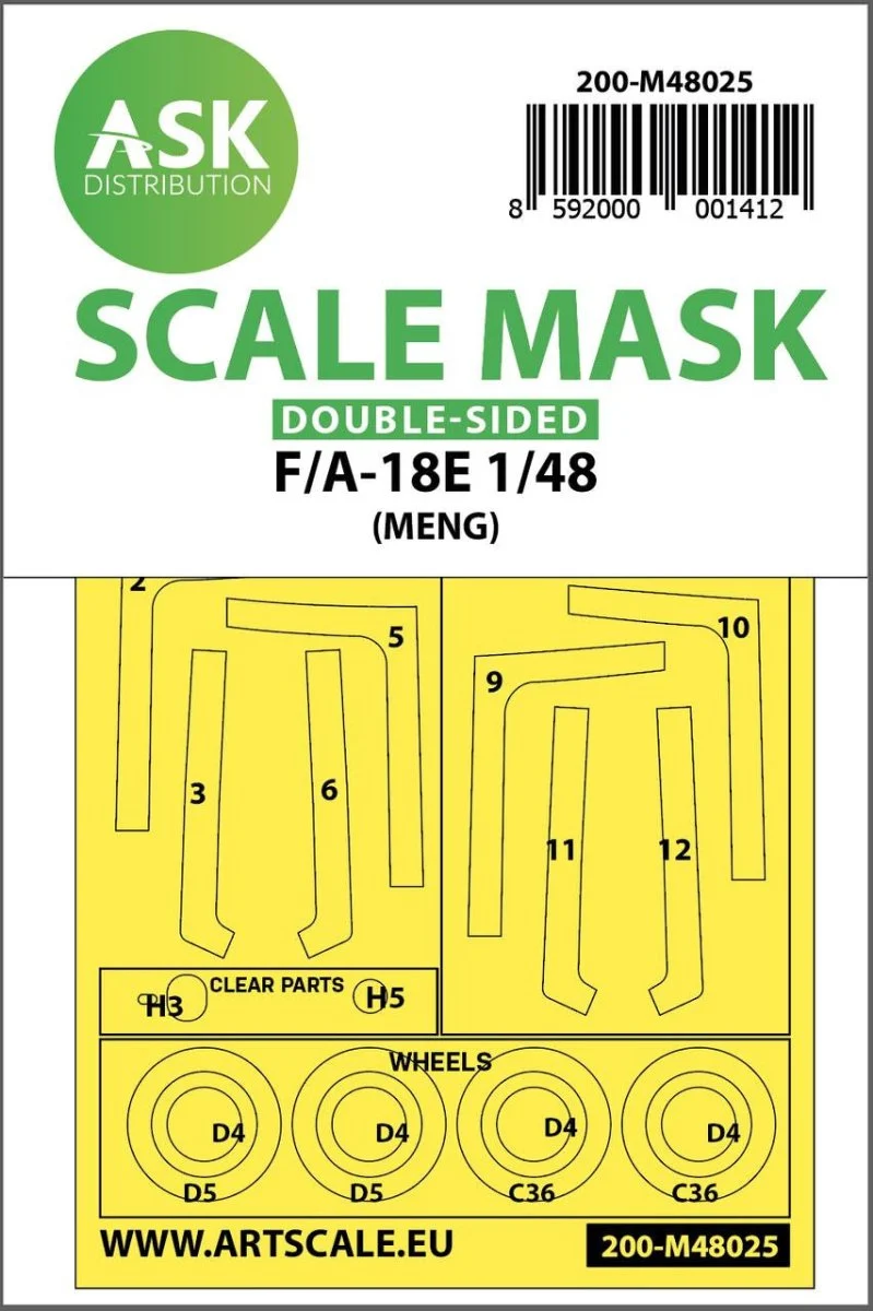 Art Scale 1/48 Art Scale F/A-18E double-sided painting mask for Meng