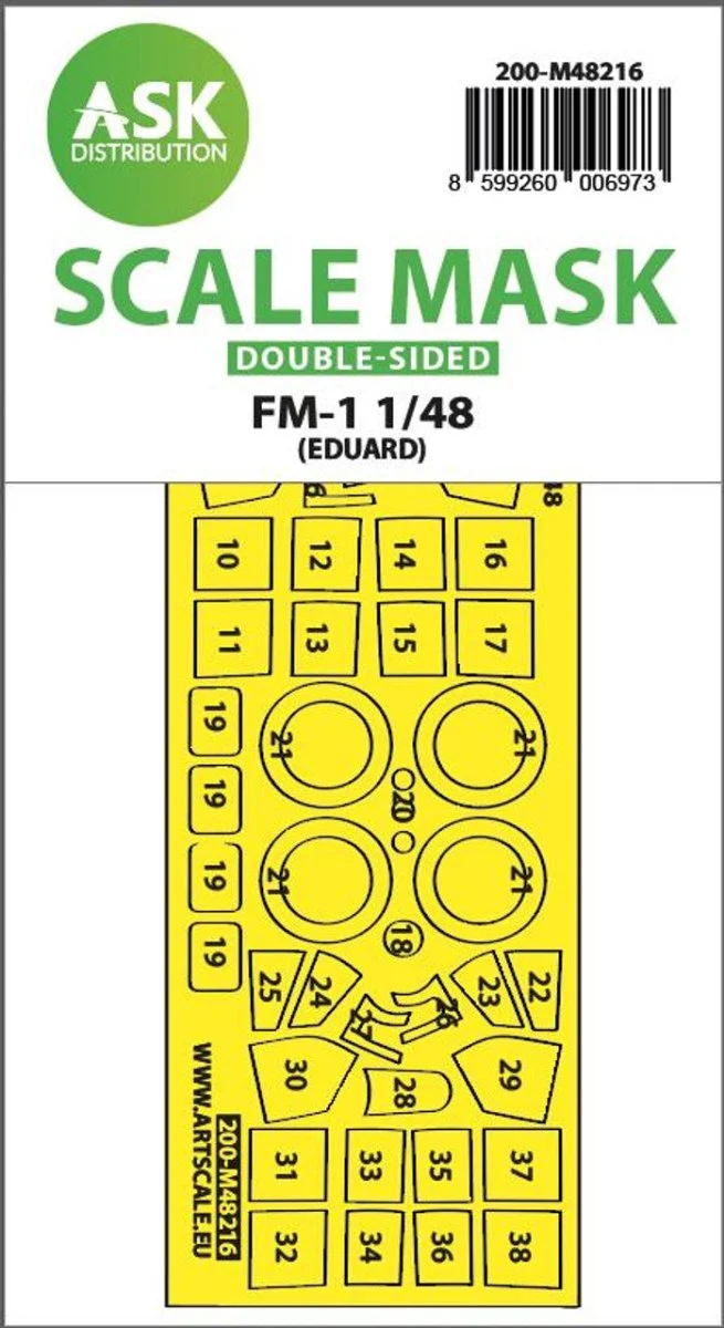 Art Scale 1/48 Art Scale FM-1 double-sided express fit mask for Eduard