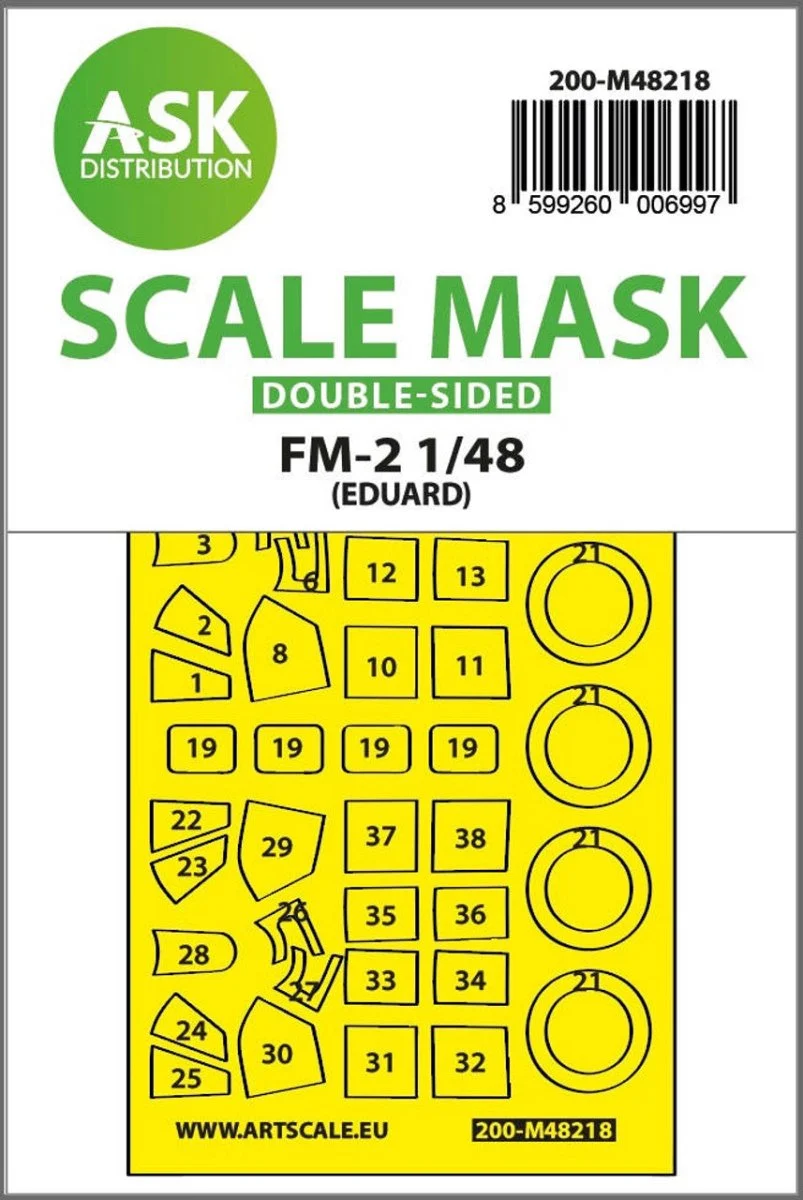 Art Scale 1/48 Art Scale FM-2 double-sided express fit mask for Eduard