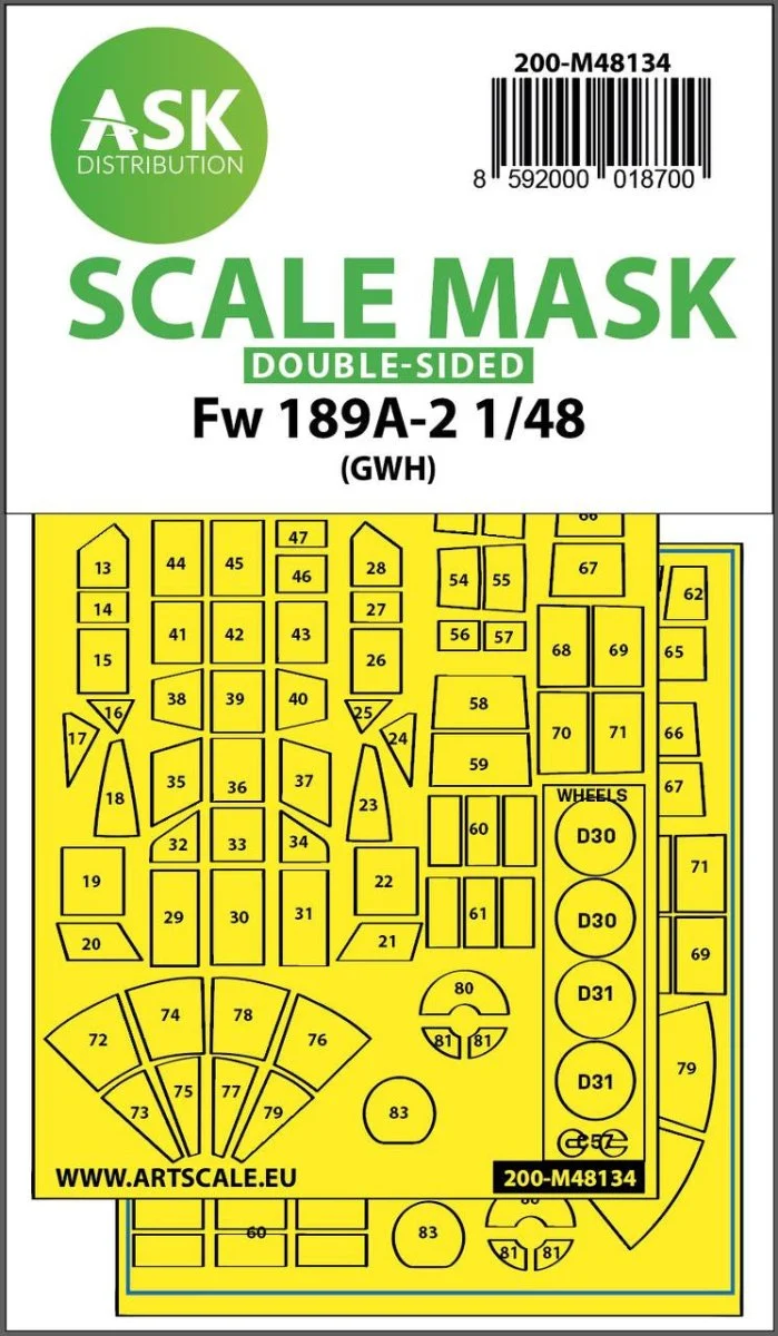 Art Scale 1/48 Art Scale Fw 189A-2 double-sided express mask for GWH