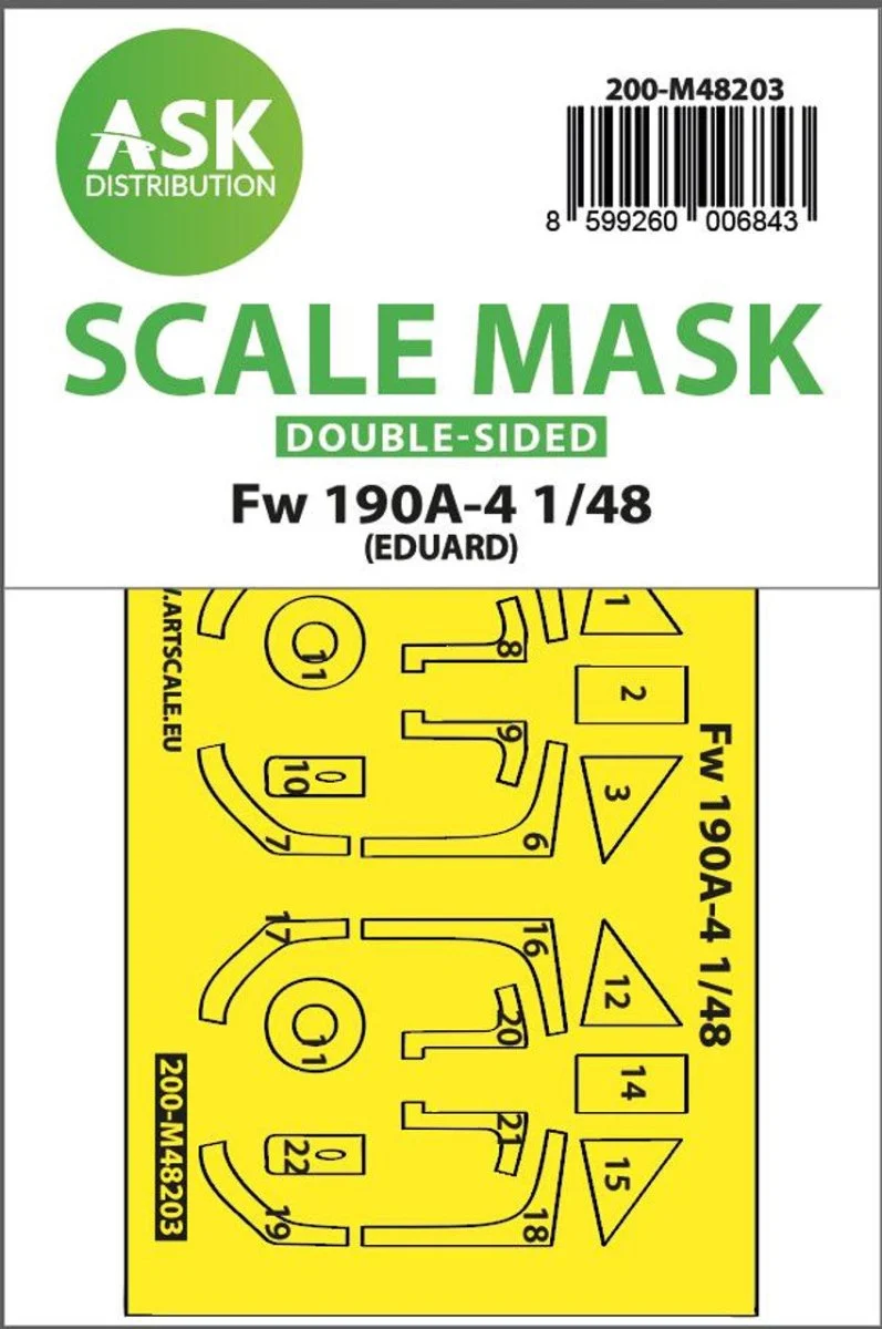 Art Scale 1/48 Art Scale Fw 190A-4 double-sided express fit mask for Eduard