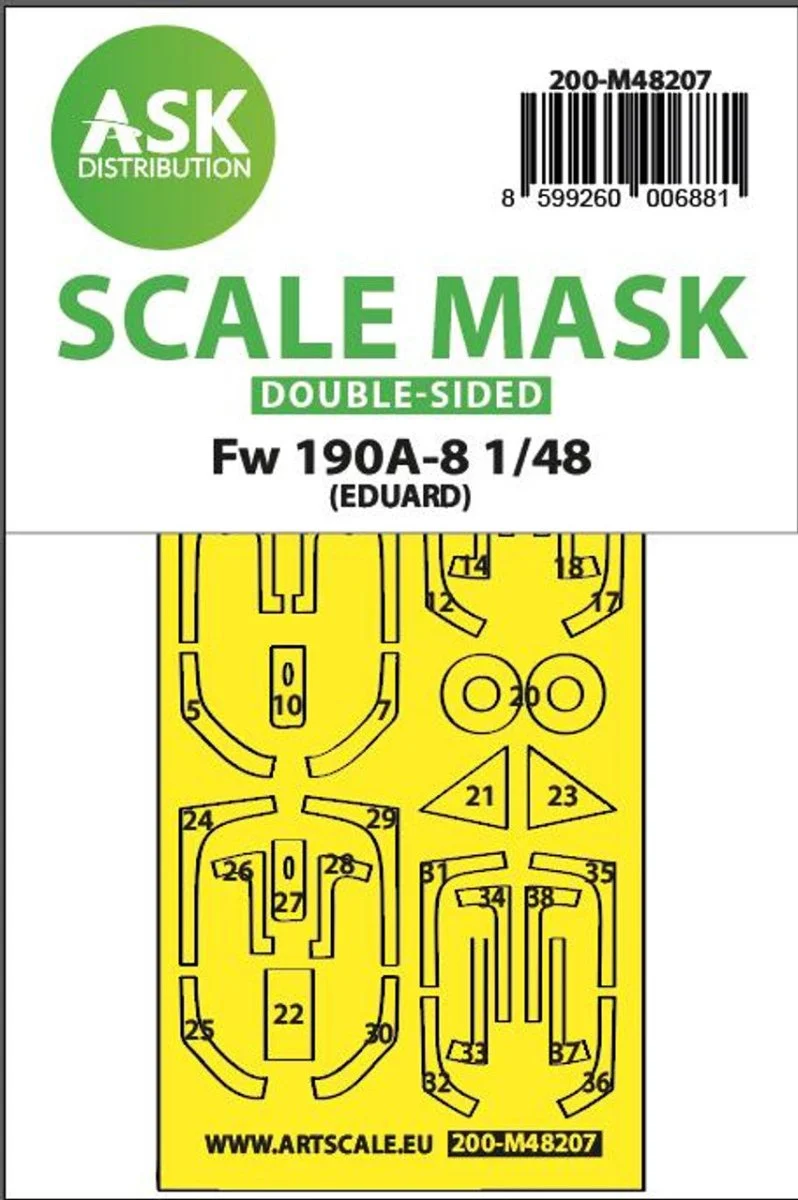 Art Scale 1/48 Art Scale Fw 190A-8 double-sided express fit mask for Eduard