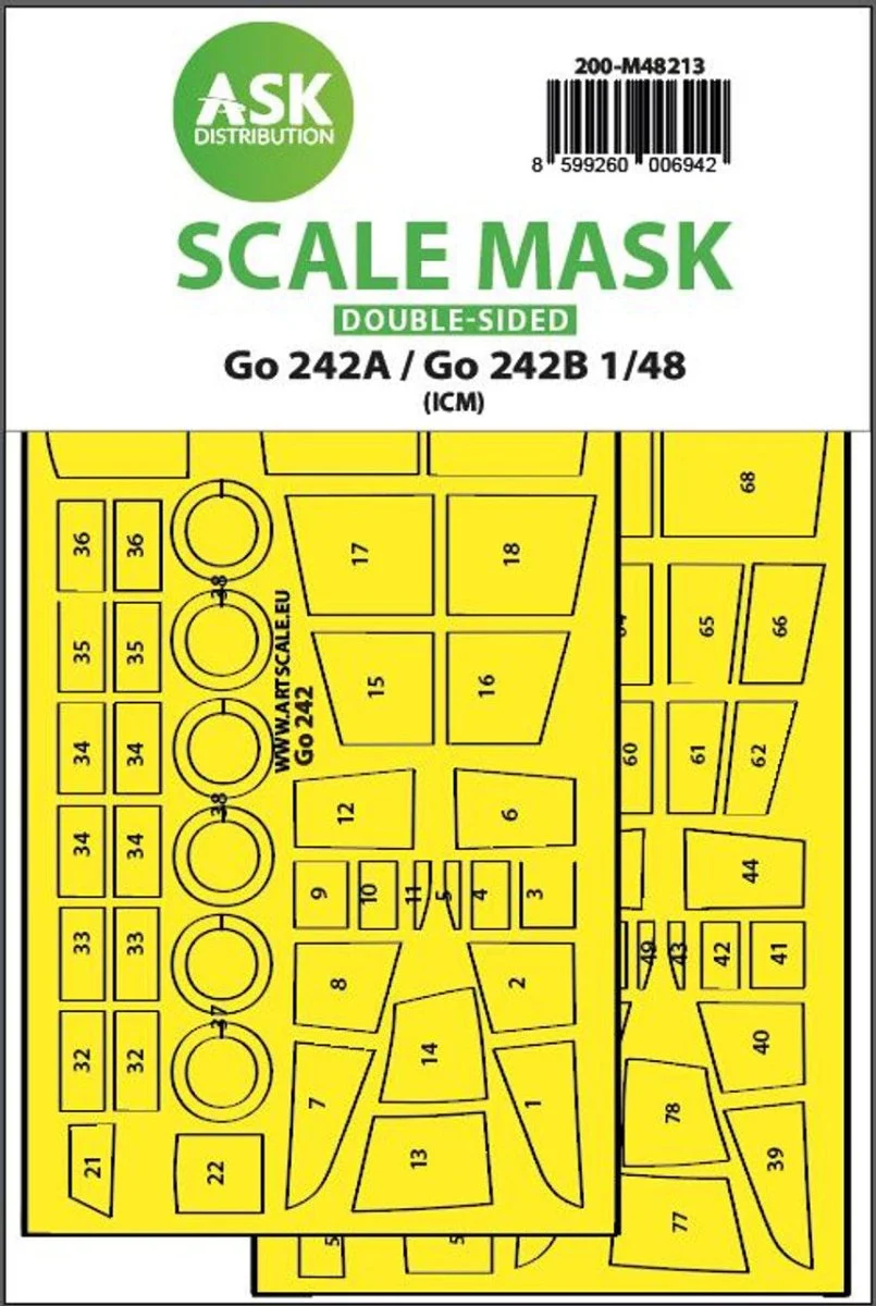 Art Scale 1/48 Art Scale Gotha Go 242A / Go 242B double-sided express fit mask for ICM