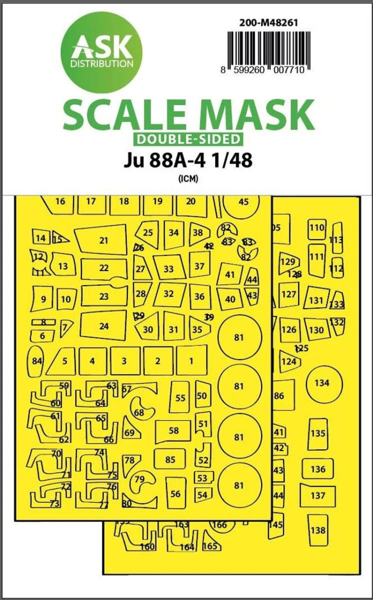 Art Scale 1/48 Art Scale Ju 88A-4 double-sided express fit mask for ICM