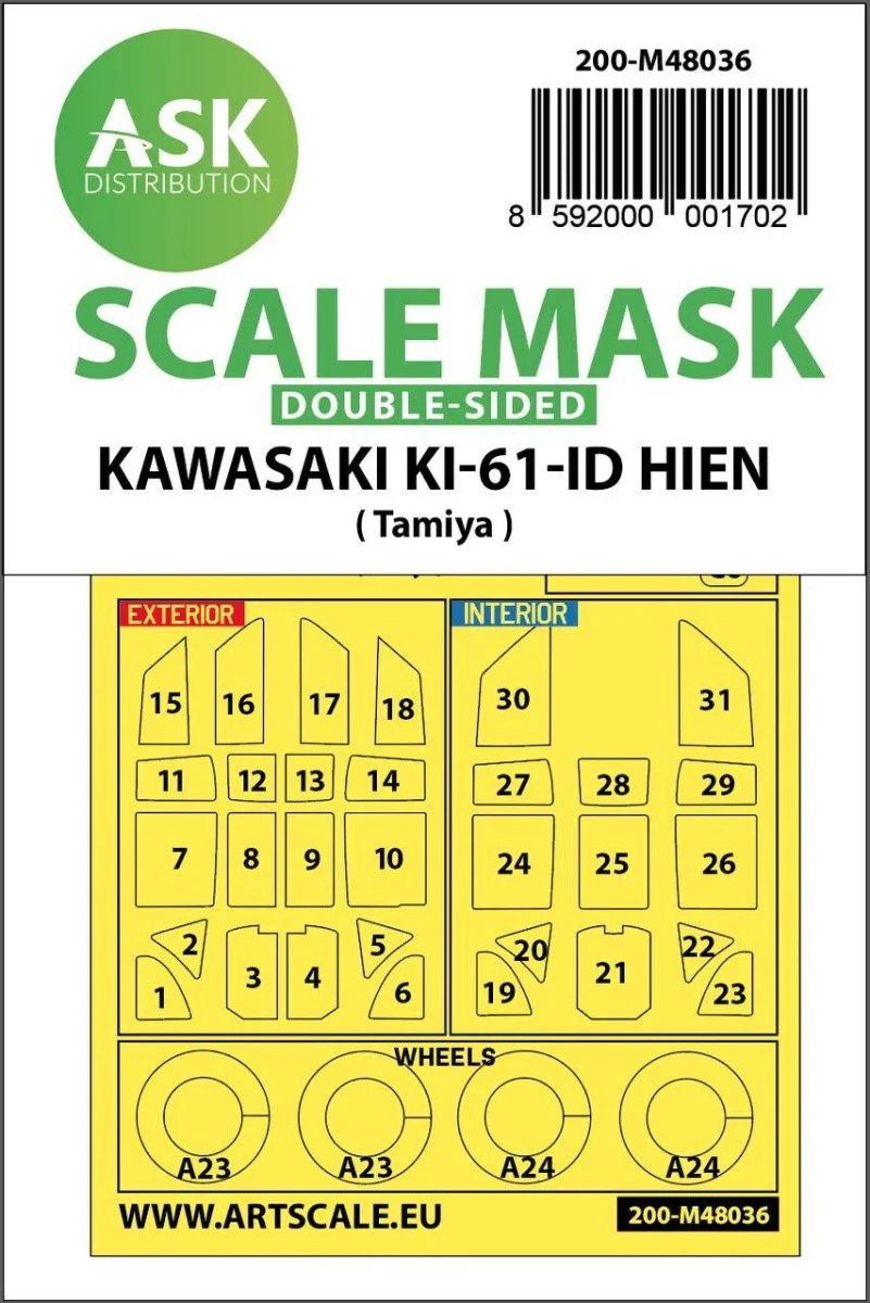 Art Scale 1/48 Art Scale Kawasaki Ki-61-ID Hien double-sided painting mask for Tamiya