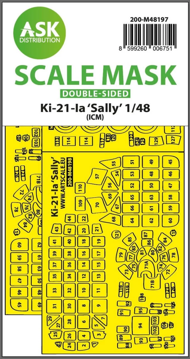 Art Scale 1/48 Art Scale Ki-21-Ia Sally double-sided express fit mask for ICM