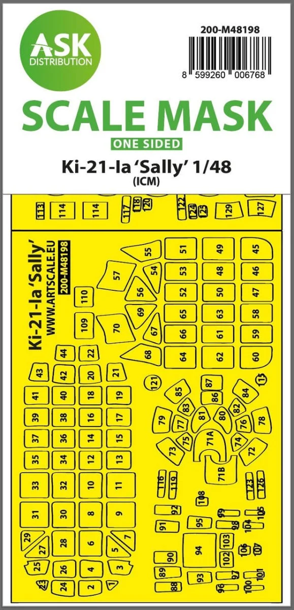 Art Scale 1/48 Art Scale Ki-21-Ia Sally one-sided express fit mask for ICM