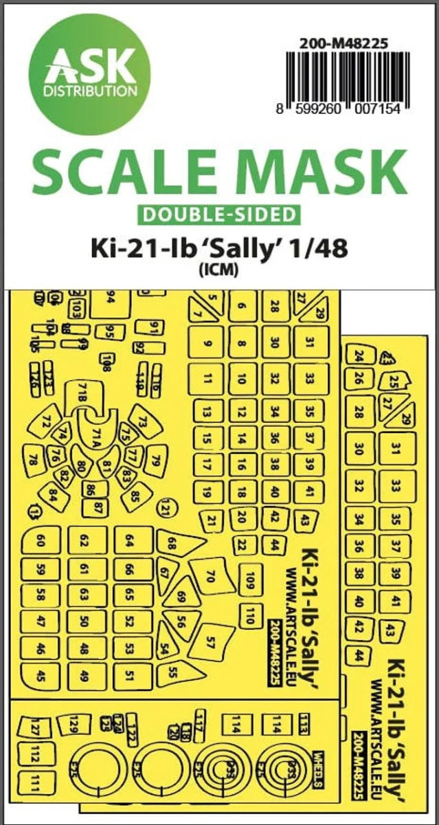Art Scale 1/48 Art Scale Ki-21-Ib Sally double-sided express fit mask for ICM
