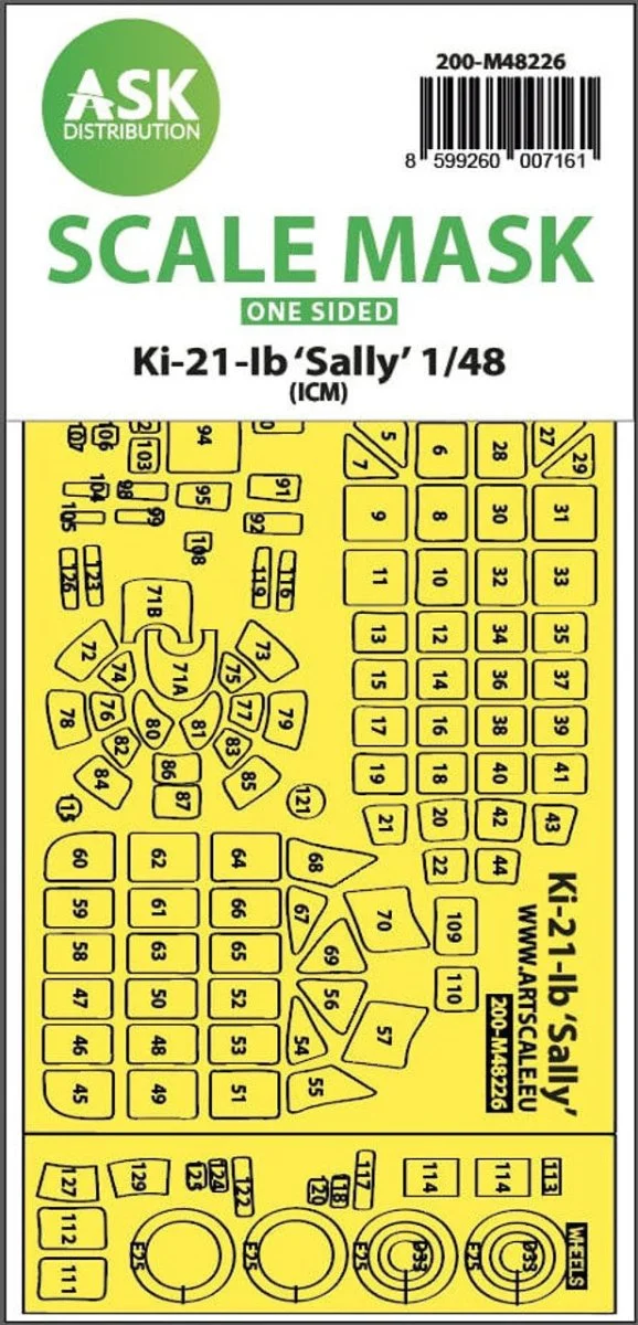 Art Scale 1/48 Art Scale Ki-21-Ib Sally one-sided express fit mask for ICM