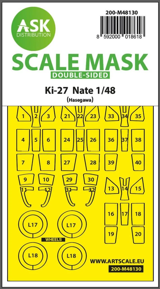 Art Scale 1/48 Art Scale Ki-27 Nate double-sided express mask for Hasegawa