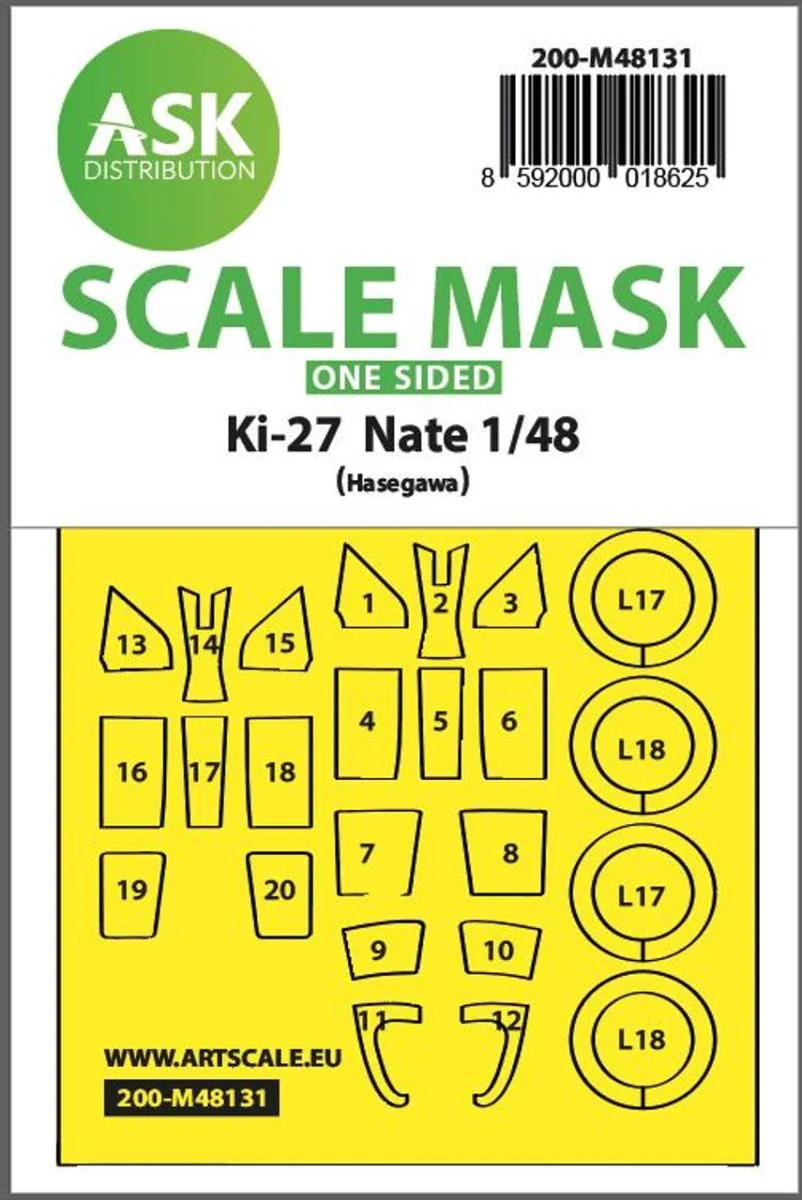 Art Scale 1/48 Art Scale Ki-27 Nate one-sided express mask for Hasegawa