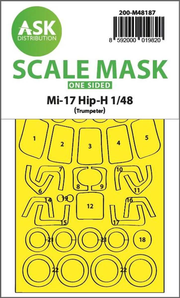 Art Scale 1/48 Art Scale Mil Mi-17 Hip-H one-sided express fit mask for Trumpeter