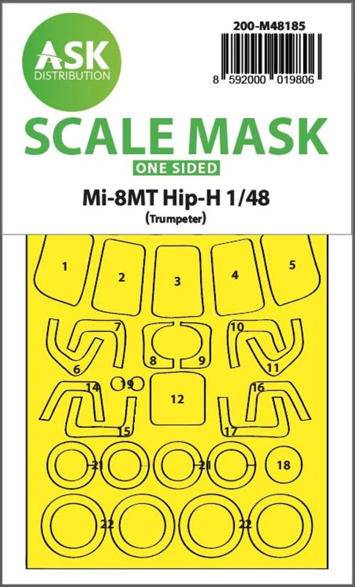 Art Scale 1/48 Art Scale Mil Mi-8MT one-sided express fit mask for Trumpeter