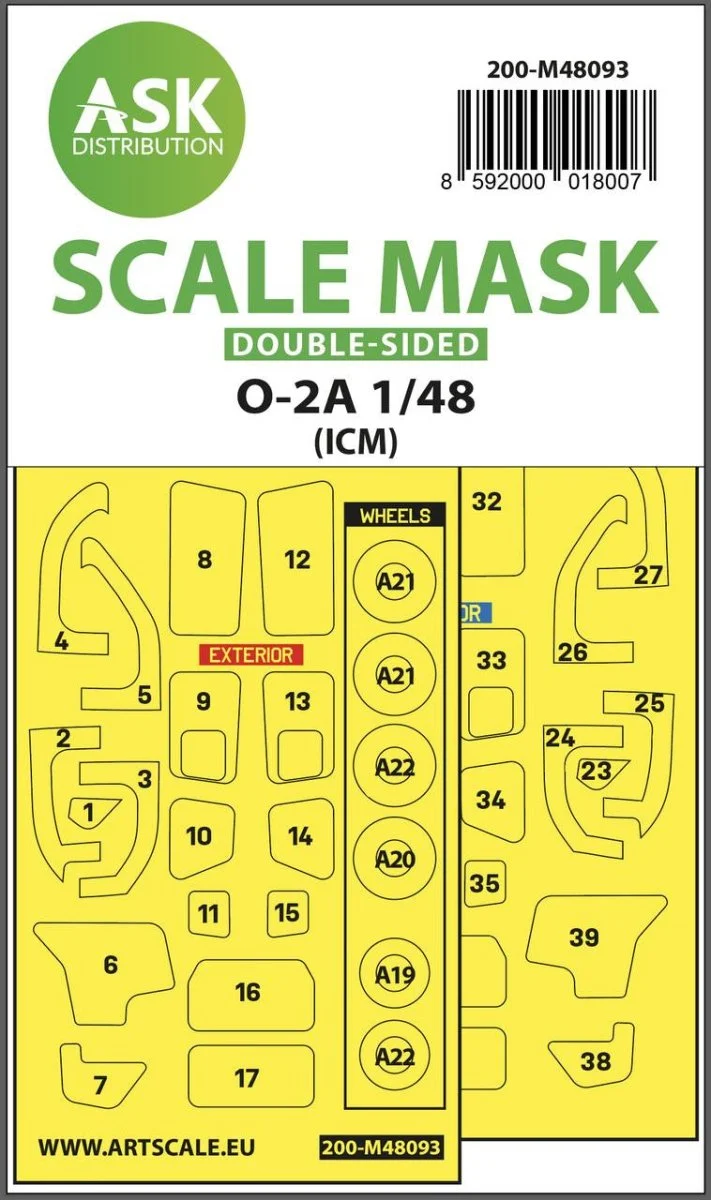 Art Scale 1/48 Art Scale O-2A double-sided mask self-adhesive, pre-cutted for ICM