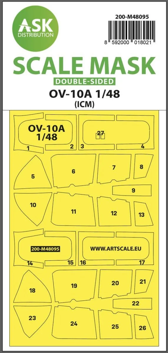 Art Scale 1/48 Art Scale OV-10A double-sided mask self-adhesive pre-cutted for ICM