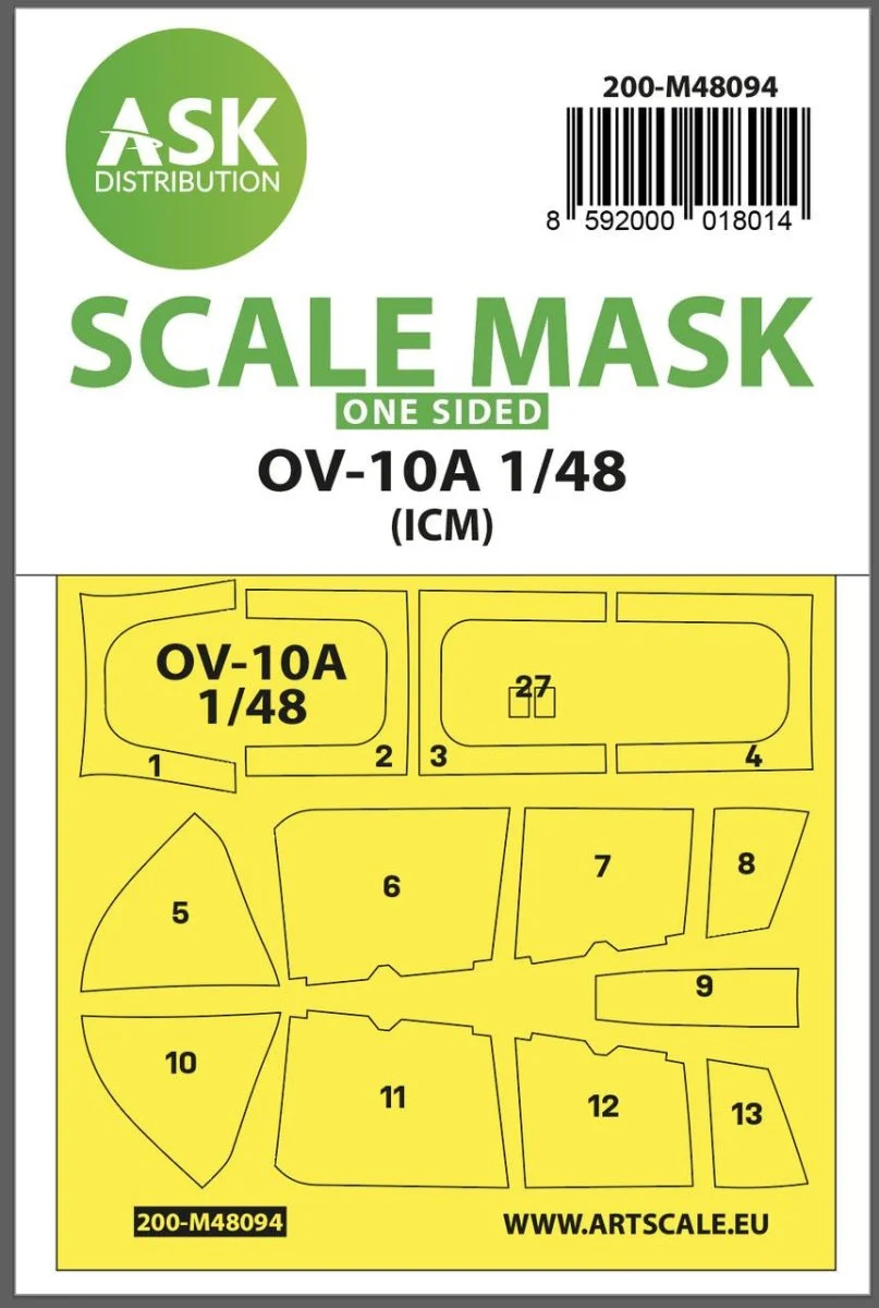 Art Scale 1/48 Art Scale OV-10A one-sided mask self-adhesive pre-cutted for ICM