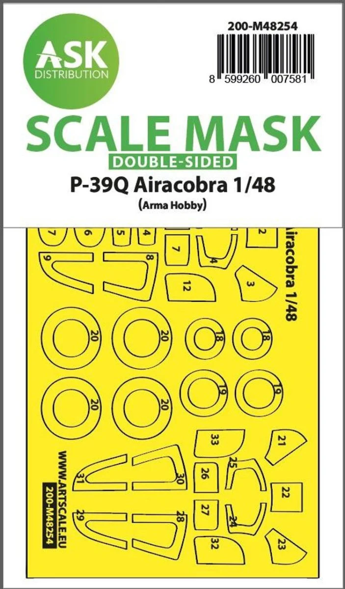 Art Scale 1/48 Art Scale P-39O Airacobra double-sided express fit