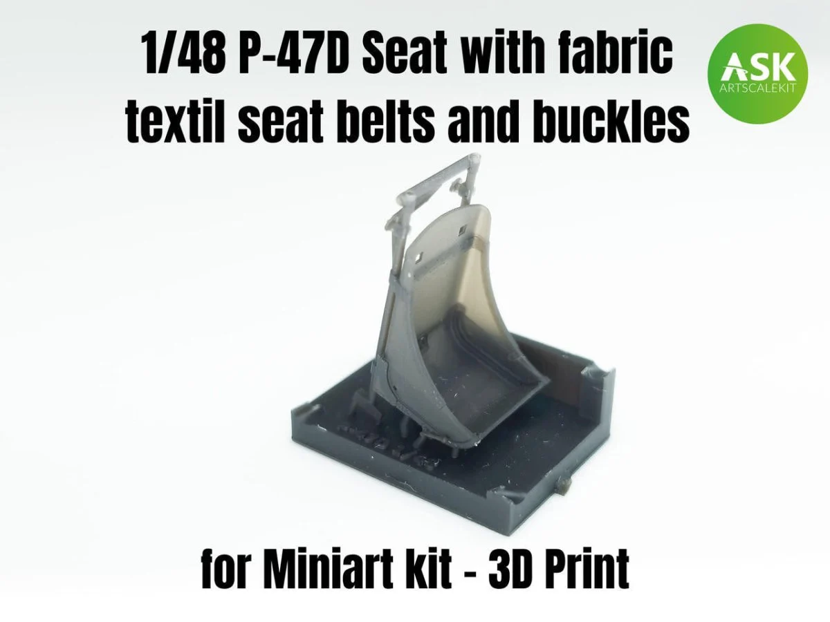 Art Scale 1/48 Art Scale P-47D Seat with fabric textil seat belts and buckles