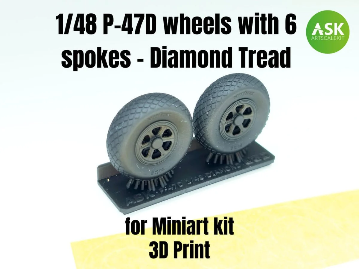 Art Scale 1/48 Art Scale P-47D wheels with 6 spokes