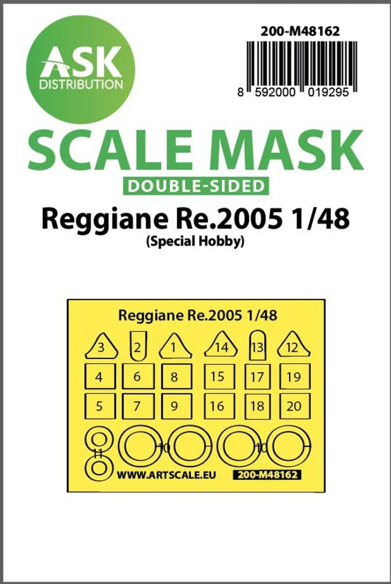 Art Scale 1/48 Art Scale Reggiane Re.2005 double-sided fit express mask for Special Hobby